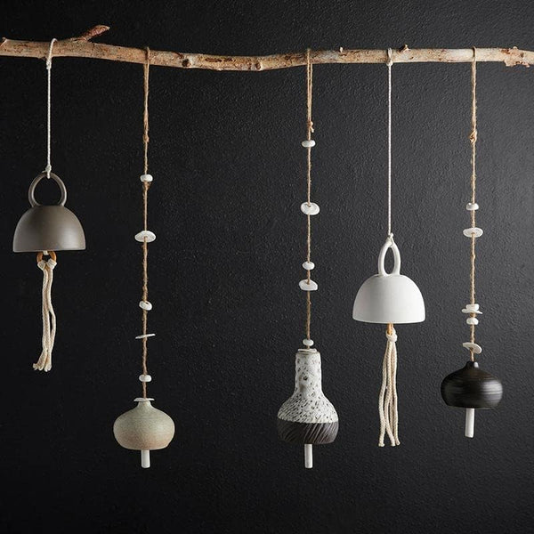 Black Ceramic Wind Chime Patio Decor