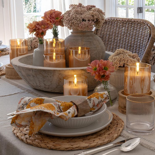 Flameless LED Hurricane Glass Candle Dimensions