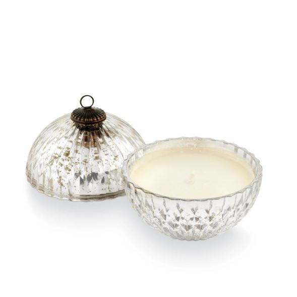 Mercury Glass Ornament Candle Open Top