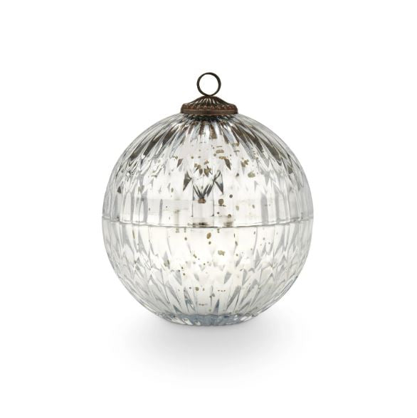Mercury Glass Ornament Candle in Silver