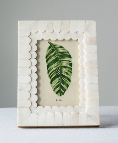 Scallop Photo Frame in Neutral Cream Colors