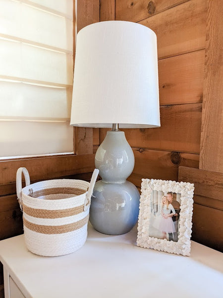Cream and Tan Storage Basket