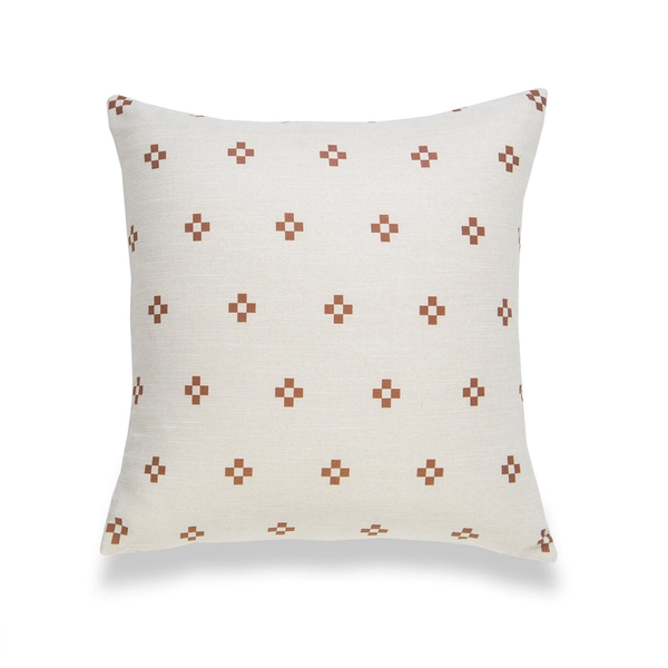 Square Dots Brown and White Pillow Cover