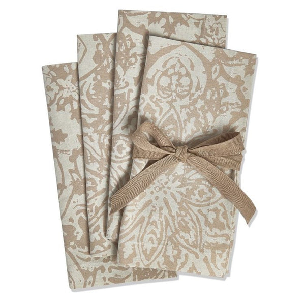 cream and beige linen napkins