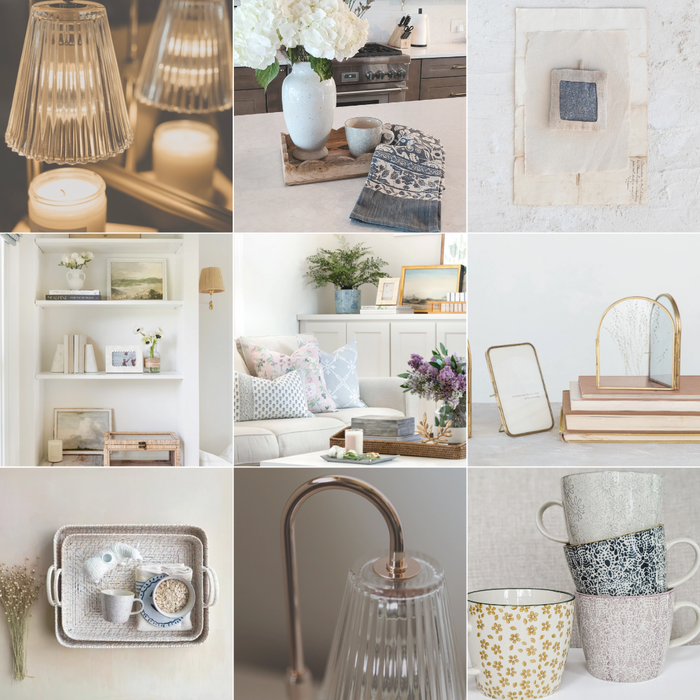 spring home decor subscription box collage