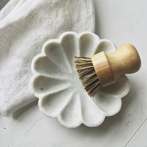 organic modern marble bowl with brush