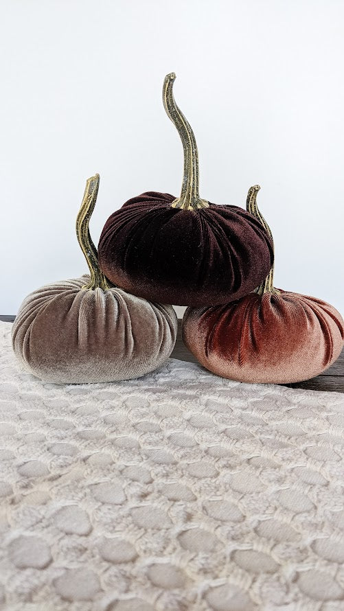 velvet pumpkins for home decorating