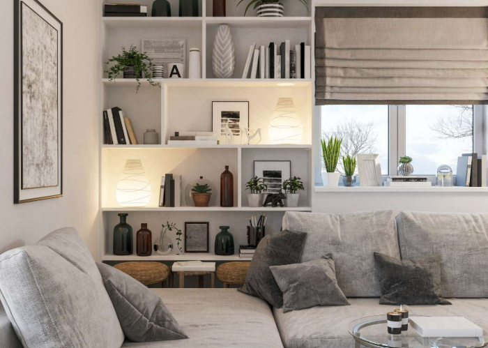 Bookcase in living room