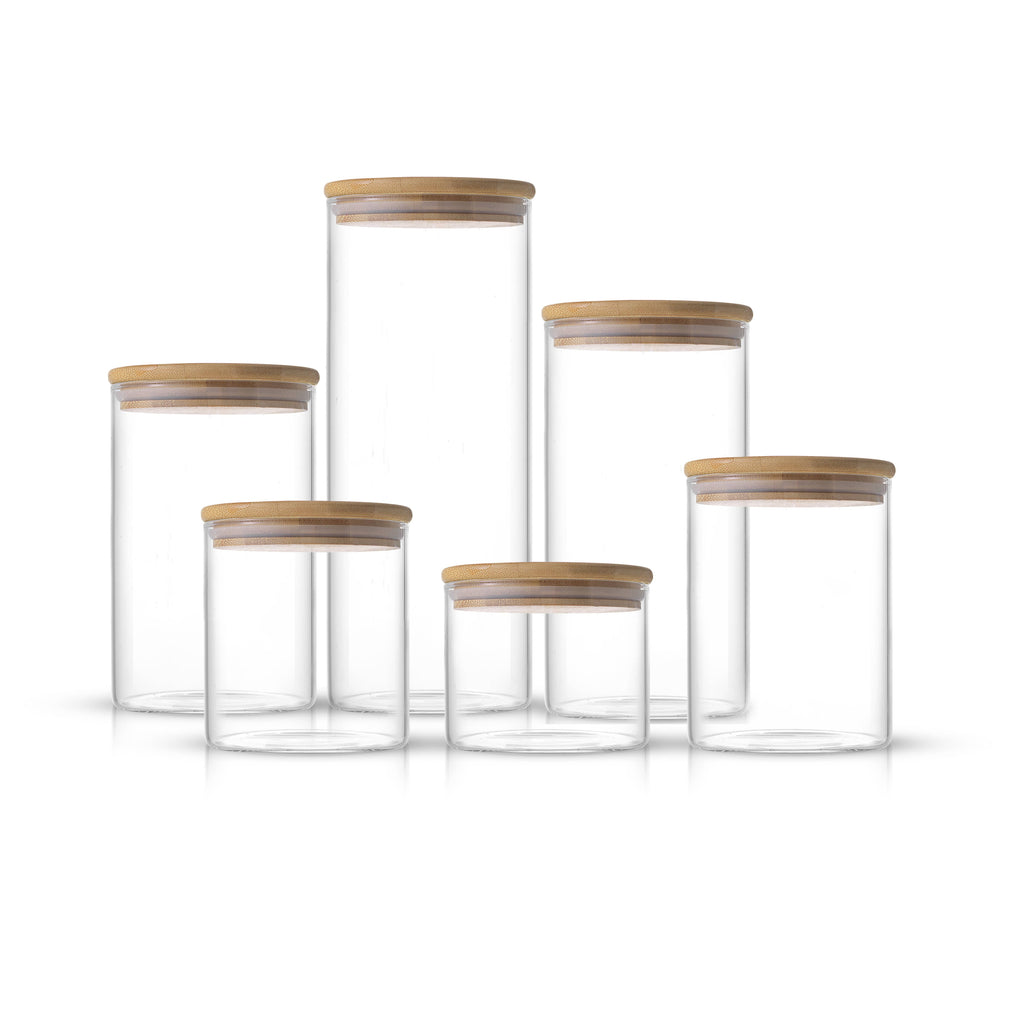 glass storage jar set