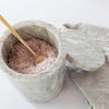 Beige Marble Pinch Pot with Salt