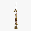 Decorative hanging bells with gold and brown elements on a white background