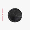 Black marble spoon rest with dimensions on a white background