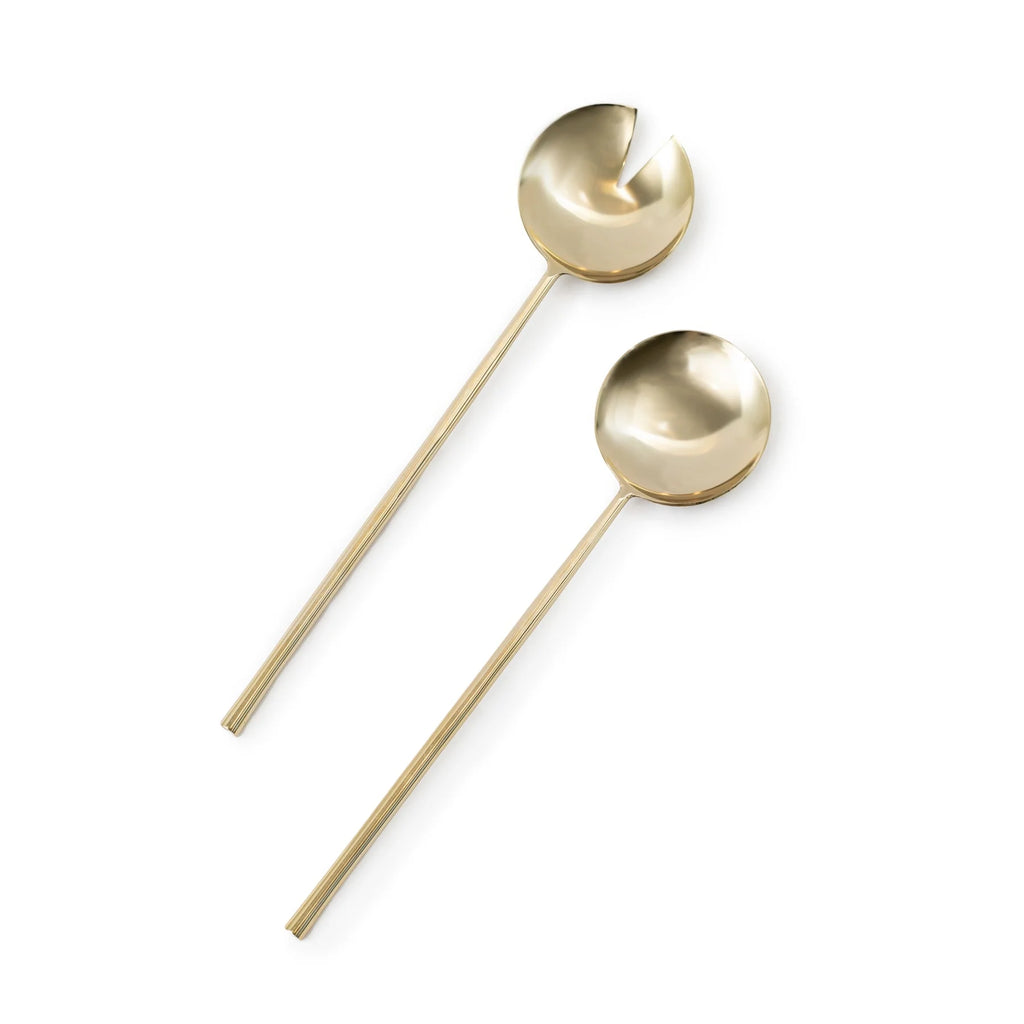 Brass Salad Servers Set on a white background