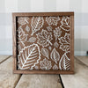 Brown and White Fall Leaves Art Sign