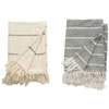 Brushed Cotton Striped Throw Blanket in two styles