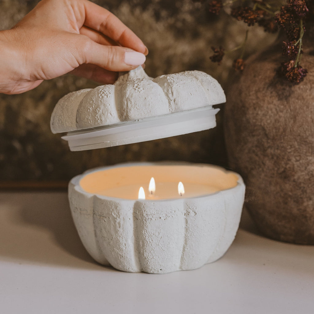 Cement Pumpkin Jar Candle_Fall home scents