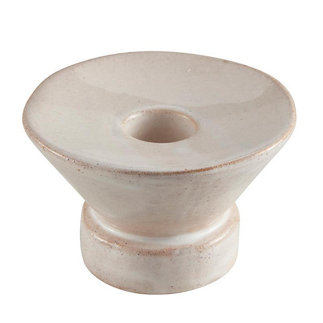 White candle holder on white background