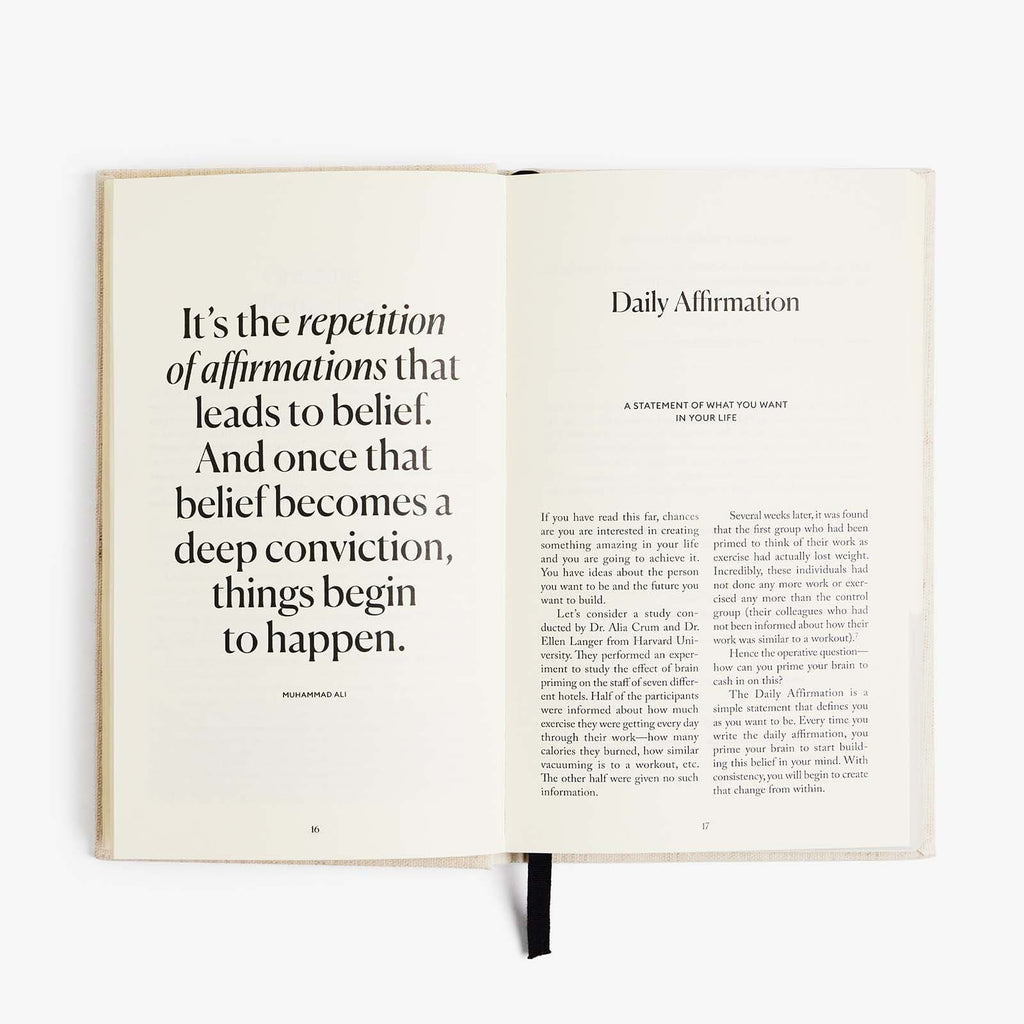 Open book with text on a white background