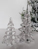 Pair of two elegant glass christmas tree figurines