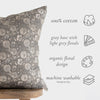 Grey Floral Pillow Cover Detail Graphic