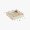 Square tray with dimensions labeled on a white background