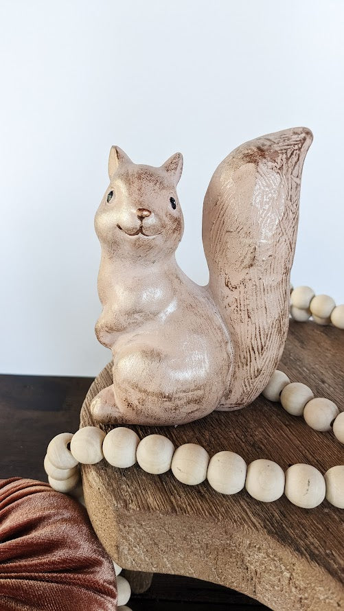 ceramic squirrel figurine for fall decorating