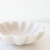 Marble Flower Bowl Side View on a white background.