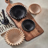 Modern Ruffle Edge Bowl in Black, two sizes
