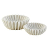 Modern Ruffle Edge Bowl in White, two sizes