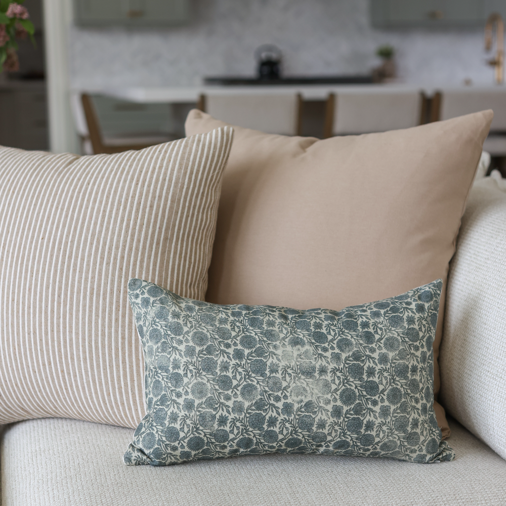 Neutral Tan Pillows on Couch