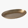 Bronze-colored oval tray on a white background