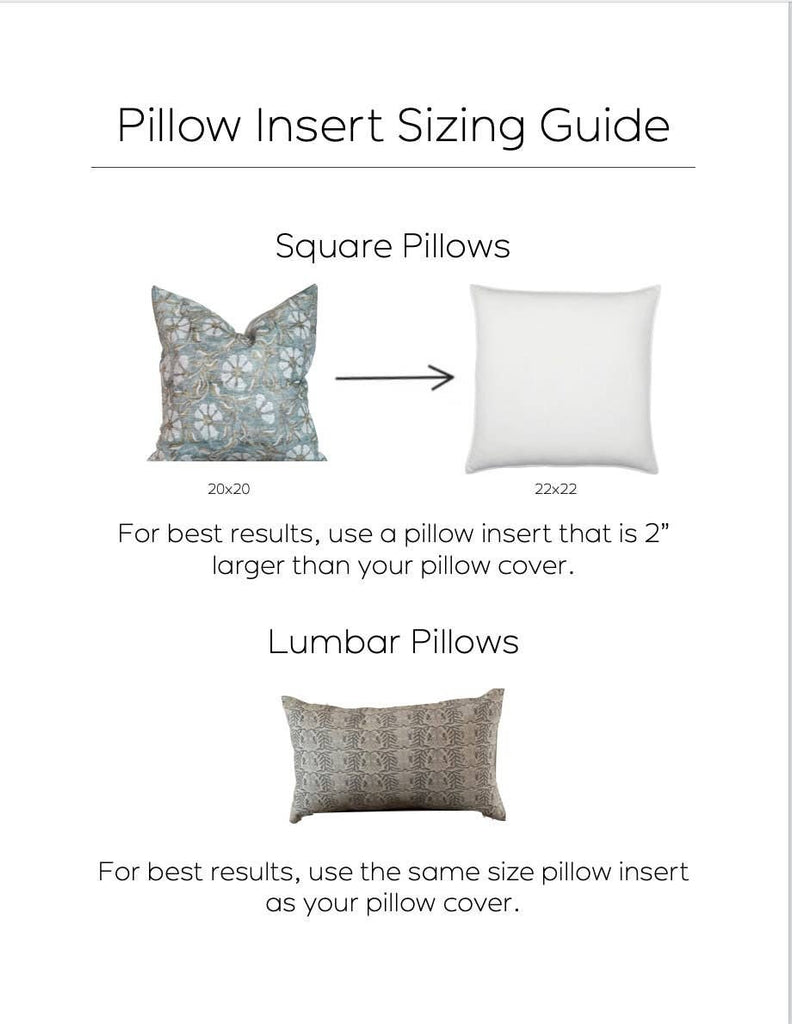 Pillow Insert Sizing Guide