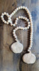 wood beaded garland with pumpkins