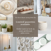 Collage of home decor items with promotional text overlay for a limited edition Spring Abode Box.