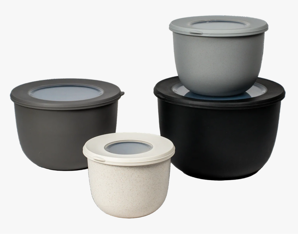 Stackable Mixing Bowls with Lids_set of four_grey_black_cream