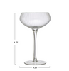 Stemmed Champagne Coupe Glass with dimensions