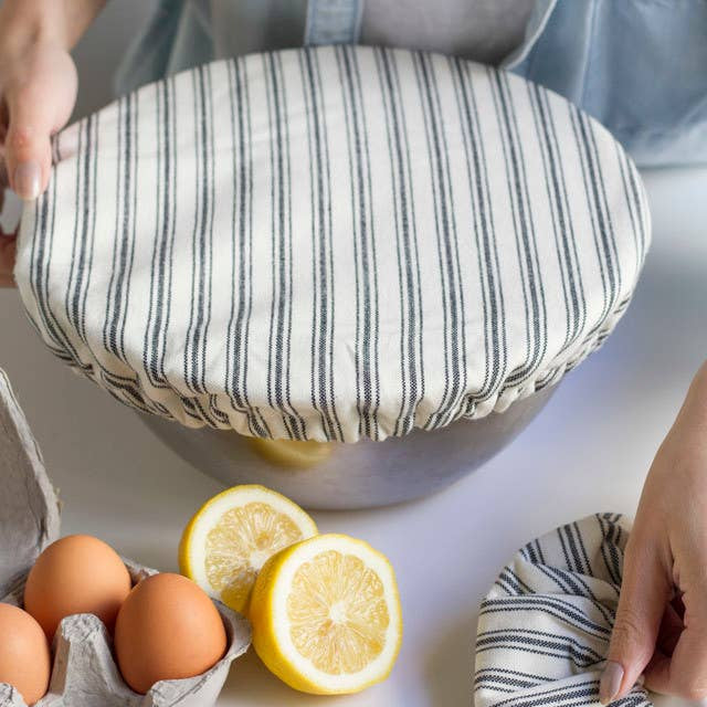 Stripe bowl cover (set of two)