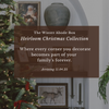 Advertisement for The Winter Abode Box Heirloom Christmas Collection with festive decor elements.
