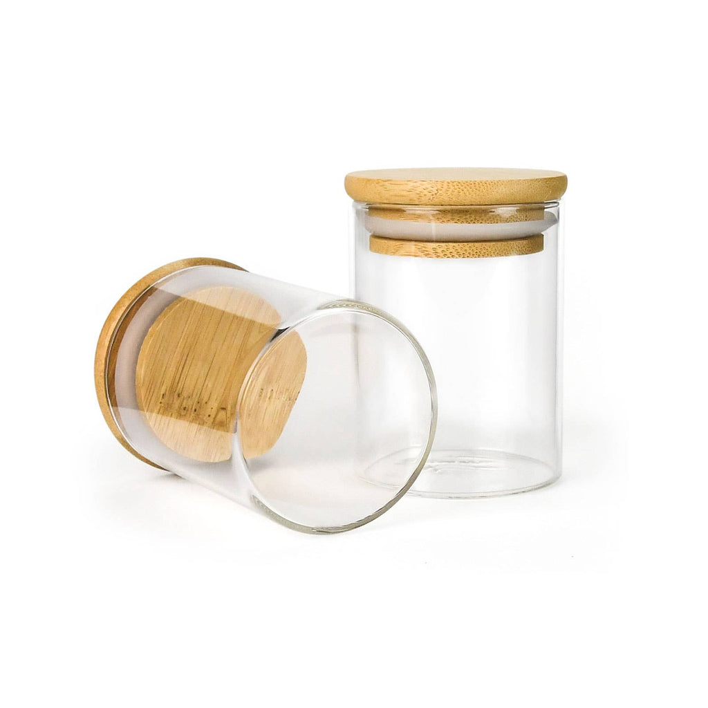 modern glass spice jar