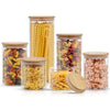 set of six glass storage containers