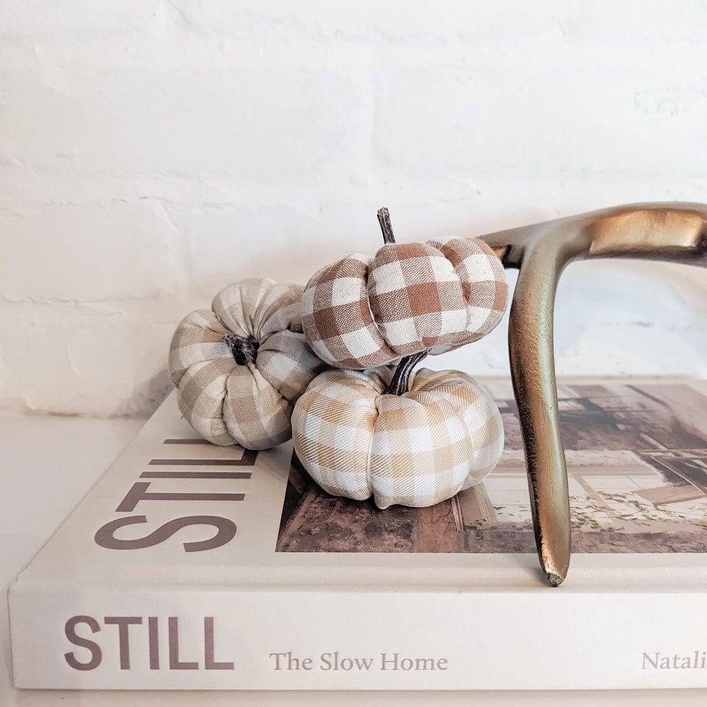Plaid Mini Pumpkins for Fall Decorating