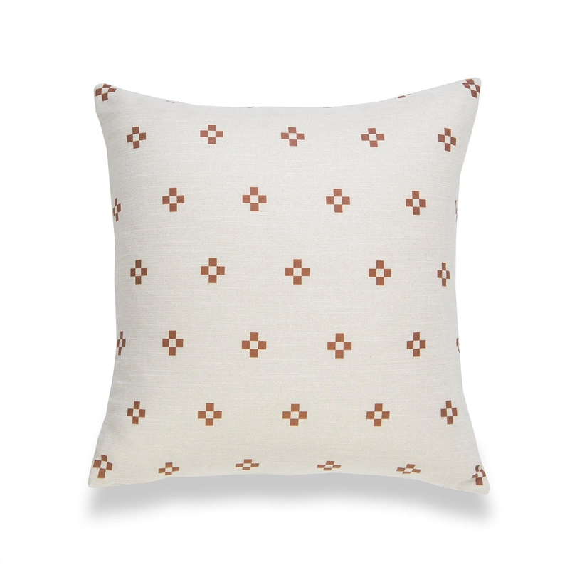 Square Dots Brown and White Pillow Cover