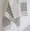 White Kitchen Towel with Black Stripes