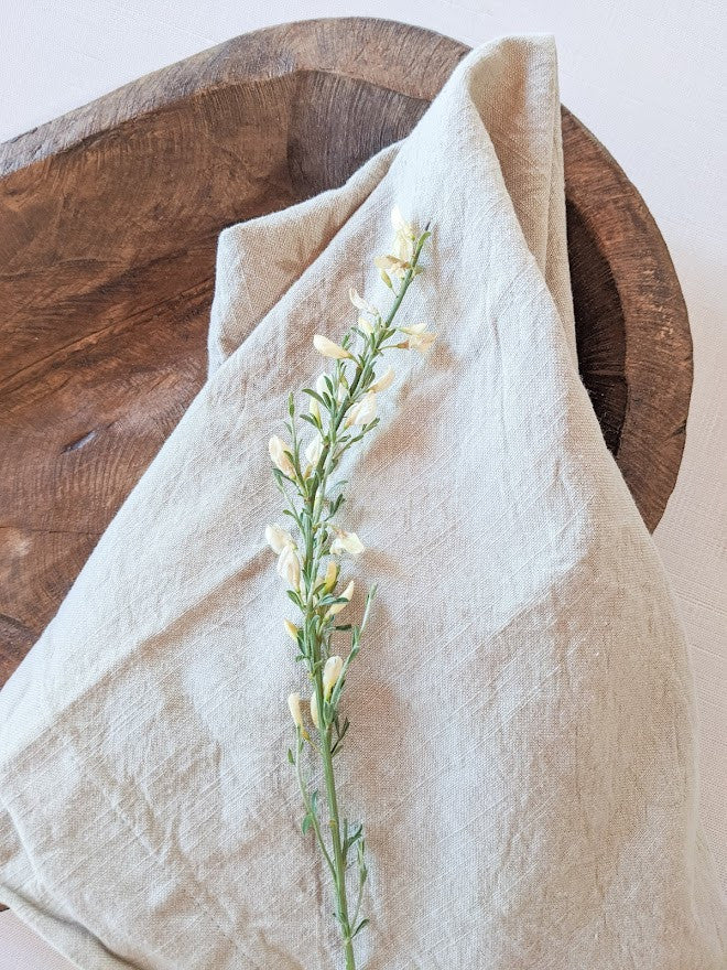 beige linen napkin