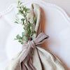 beige linen napkin on plate