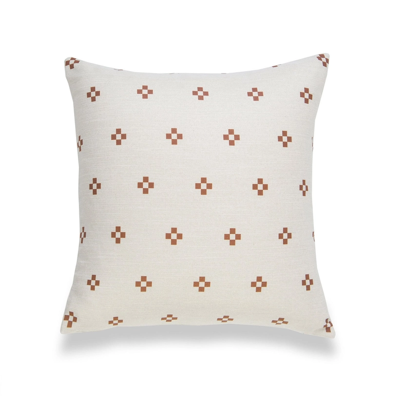 rust and cream color decorative accent pillow