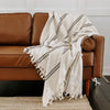 turkish throw blanket on modern leather couch