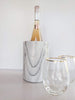 grey marble wine chiller with wine glasses