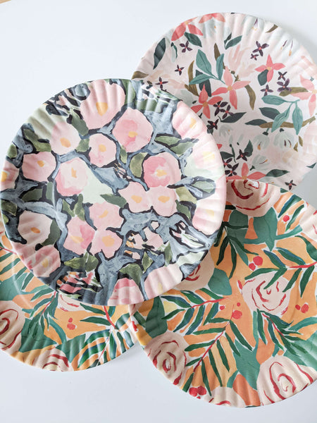 floral melamine plates