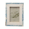 blue and white photo frame